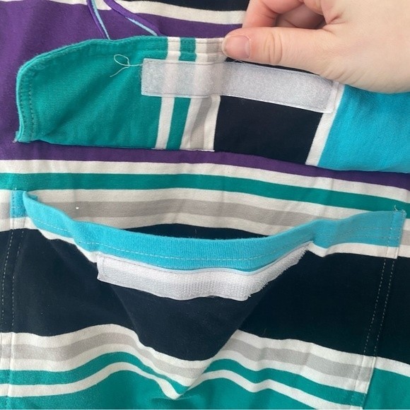 Kani size Large 80s style Surfer Stripe Kangaroo Pocket Cover Up Hooded T Shirt - Picture 3 of 9